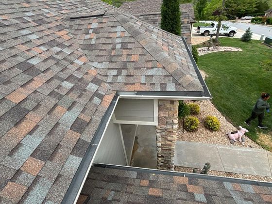 Close detail of completed ARCC shingle roofing